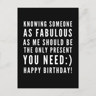 Carte Postale Vœu d'anniversaire sarcastique drôle pour un petit