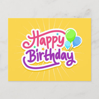 Carte postale voeux anniversaire