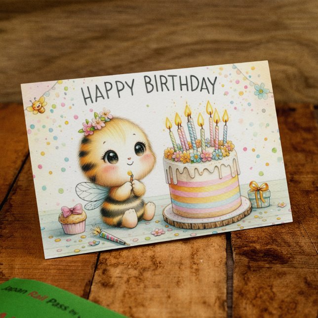 Carte Postale Vœux d'anniversaire Bee-aux magnifiques (Créateur téléchargé)