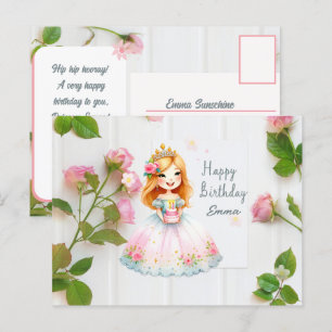 Carte Postale Vœux d'anniversaire de princesse