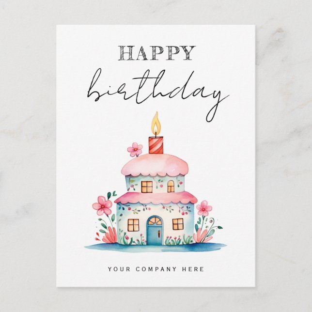 Carte Postale Vœux d'anniversaire Maison de gâteau de gâteau à v (Devant)