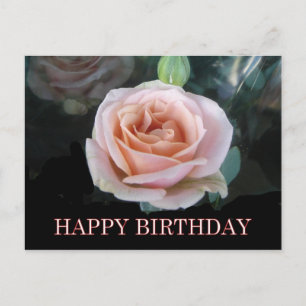 Carte Postale Voeux d'anniversaire rose