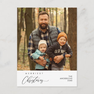 Carte Postale Vœux de bonheur pour la photo de famille de Noël l
