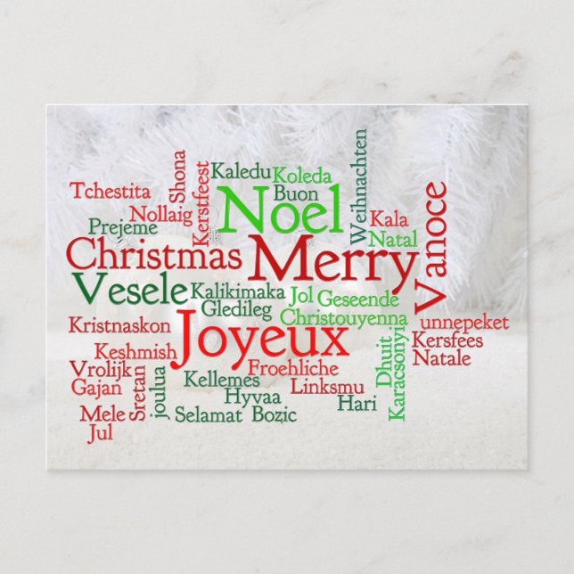 Carte Postale Vœux de Noël autour du monde (Devant)