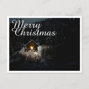 Carte Postale Vœux de Noël avec Maison de Sorcière