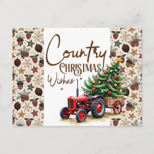 Carte Postale Vœux de Noël de campagne