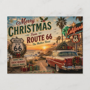 Carte Postale Vœux de Noël de la California Route 66