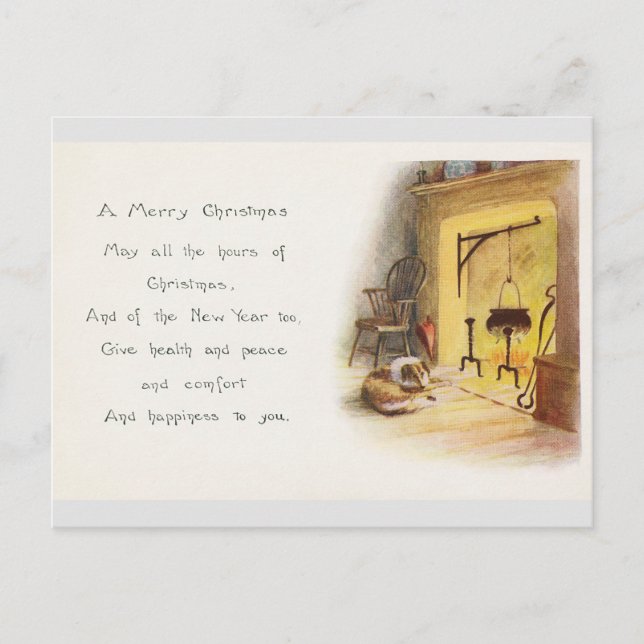 Carte Postale Voeux de Noël Vintage (Devant)