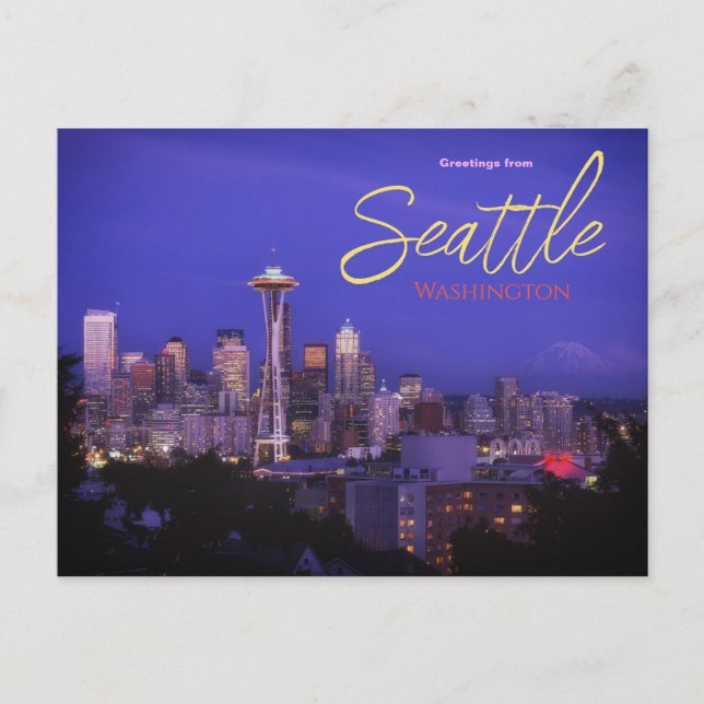 Carte Postale Voeux de Seattle Washington Postcard (Devant)