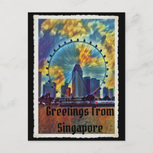 Carte Postale Voeux de Singapour