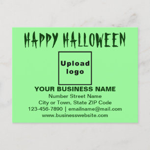 Carte Postale Vœux d'Halloween professionnels sur fond vert clai