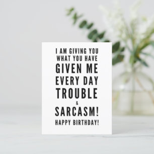 Carte Postale Vœux sarcasmes d'anniversaire pour les meilleurs a