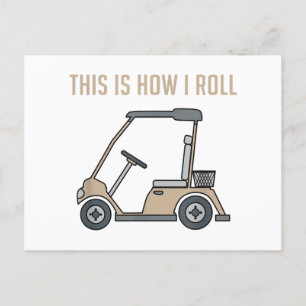 Carte Postale Voici comment je roule Golf Panier Funny Golfers