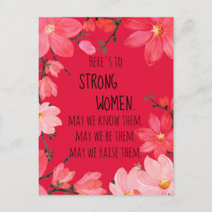 Carte Postale Voici les femmes fortes Cherry Red Floral