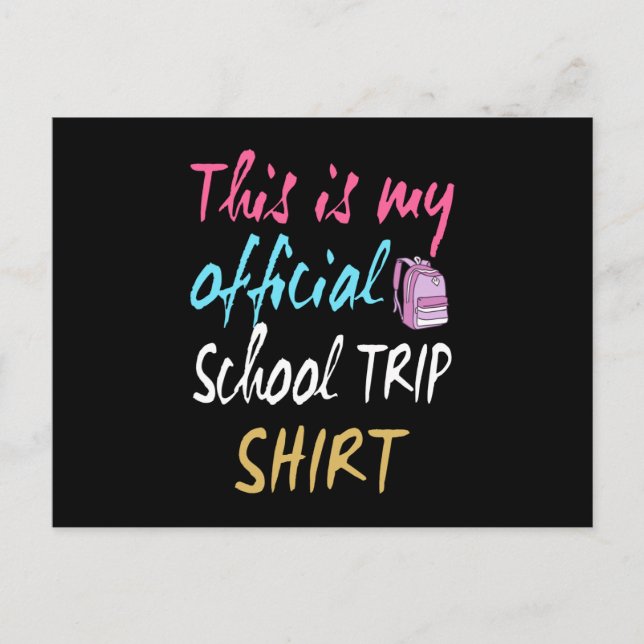 Carte Postale Voici ma chemise officielle de voyage à l'école (Devant)