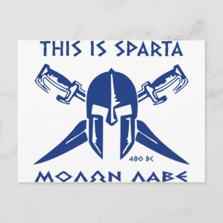 Carte Postale Voici Sparta - Molon Lave - Bleu