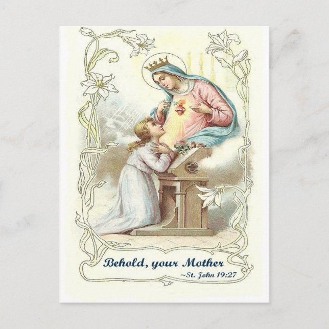 Carte Postale 'Voici ta mère' Bienheureuse Vierge Marie objets (Devant)