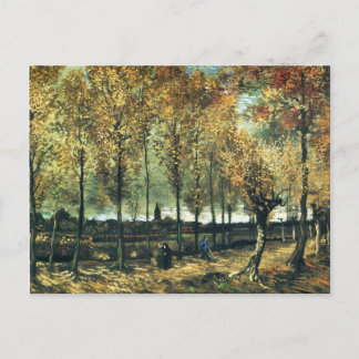 Carte Postale Voie avec peinture de peupliers