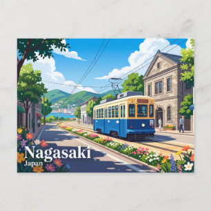 Carte Postale Voie ferrée électrique de Nagasaki Japon
