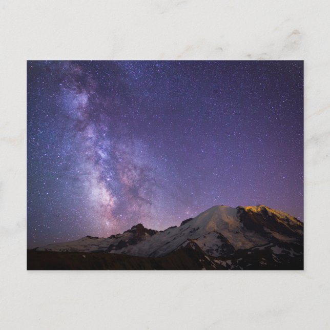 Carte Postale Voie Lactée et Mont Rainier | État de Washington (Devant)