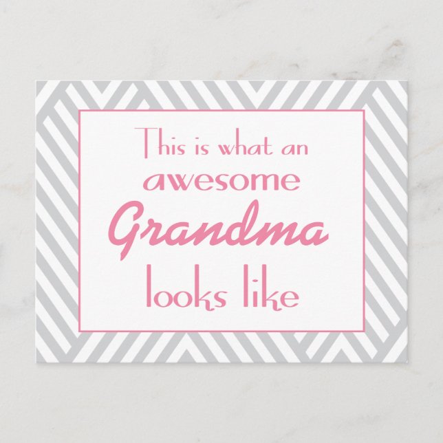 Carte Postale Voilà À Quoi Ressemble Une Grand-Mère Étonnante (Devant)