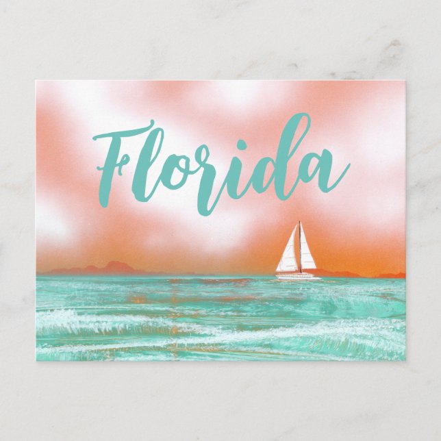 Carte Postale Voile en Floride (Devant)