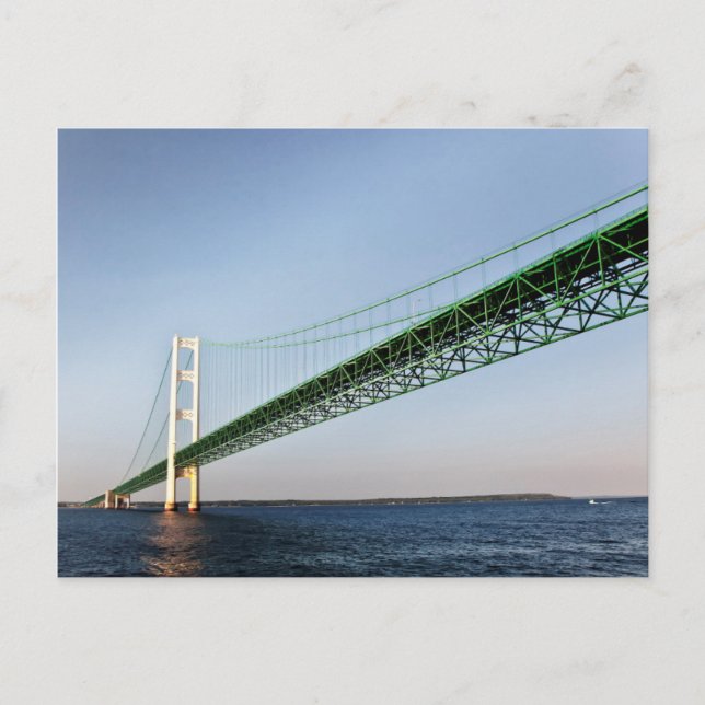 Carte Postale Voile Sous Le Pont Mackinac (Devant)