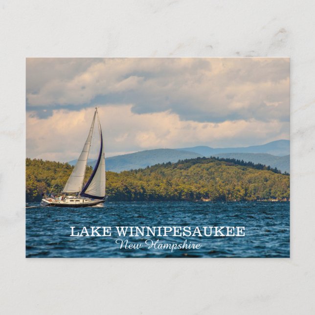 Carte Postale Voile Sur Le Lac Winnipesaukee Dans Le New Hampshi (Devant)