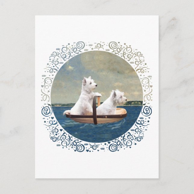 Carte Postale Voile Westies Set (Devant)