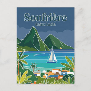 Carte Postale Voilier à Soufrière, Sainte-Lucie Sainte-Lucie