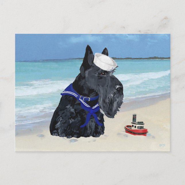 Carte Postale Voilier écossais Terrier (Devant)
