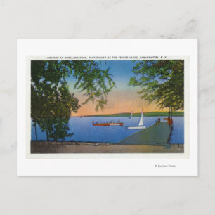 Carte Postale Voilier et bateau à moteur à Roseland Park Scene