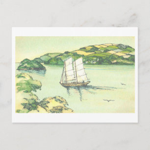 Carte Postale Voilier vintage en mer intérieure, Japon