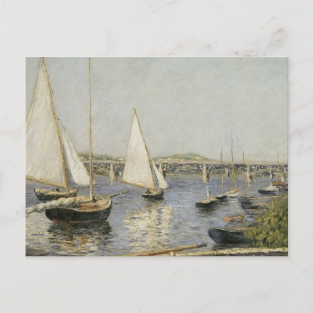 Carte Postale Voiliers à Argenteuil par Gustave Caillebotte (Devant)
