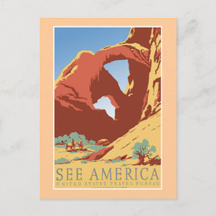 Carte Postale "Voir l'affiche du Vintage voyage WPA de l'Amériqu