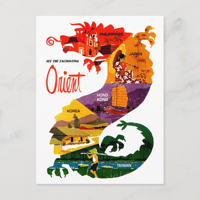 Carte Postale Voir Orinet. Pays de l'Extrême-Orient à l'intérieu (Devant)