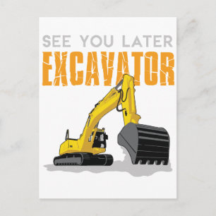 Carte Postale Voir Plus Tard Excavateur Enfants Garçon