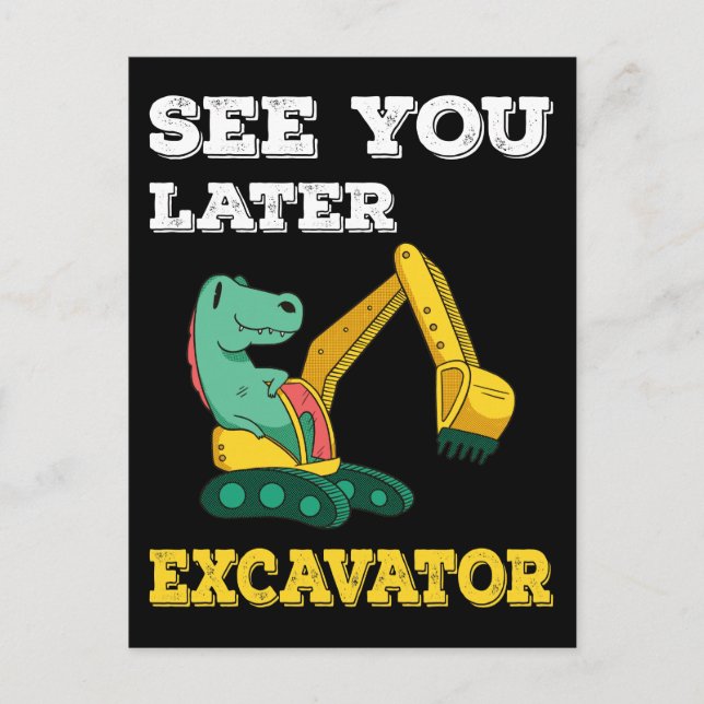 Carte Postale Voir Plus Tard Excavateur I - Toddler Garçons Enfa (Devant)
