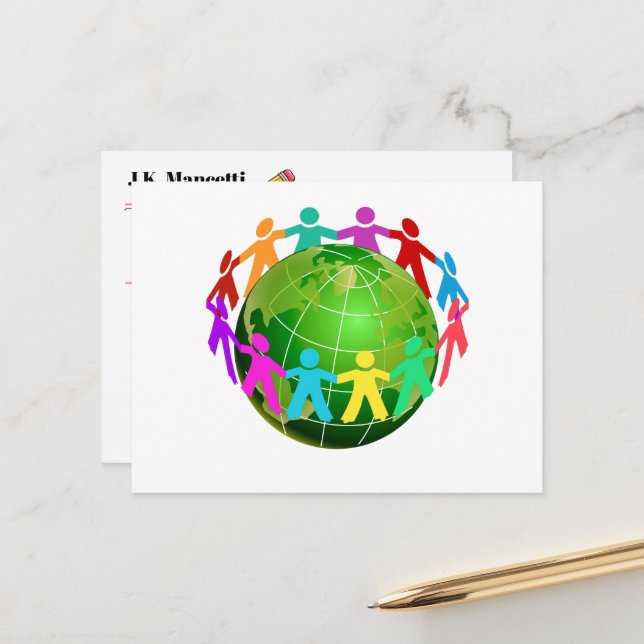 Carte Postale Voir Retour - École ou autre entreprise (Devant/Arrière en situation)