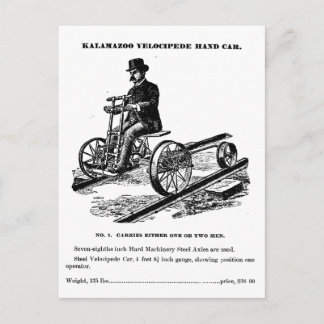 Carte Postale Voiture à main KALAMAZOO Velocipede 1887