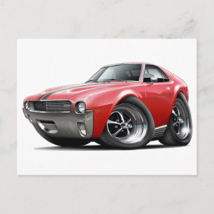Carte Postale Voiture AMX rouge-noir 1968-69