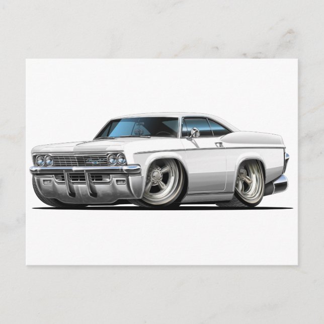 Carte Postale Voiture blanche Impala 1965-66 (Devant)