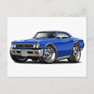Carte Postale Voiture bleu Chevelle 1966