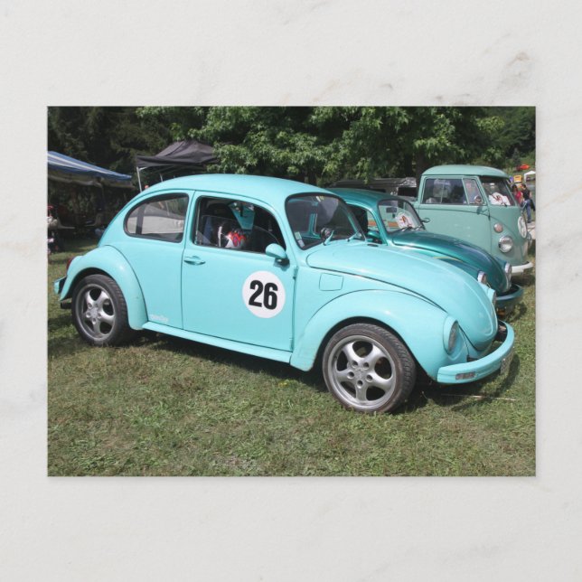 Carte Postale Voiture bleue (Devant)
