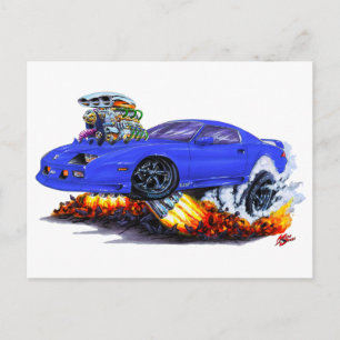 Carte Postale Voiture bleue Camaro 1982-92