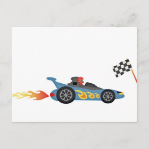 Carte Postale Voiture Blue Race