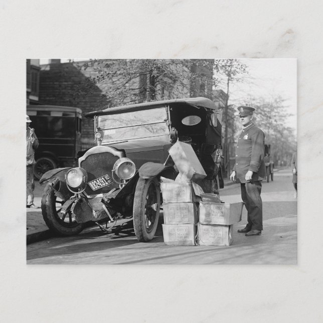 Carte Postale Voiture Bootleggers Capture Police, 1922 (Devant)