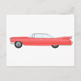 Carte Postale Voiture Classique Rose