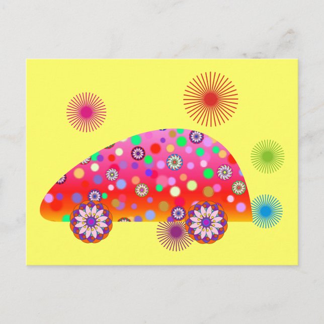 Carte Postale Voiture colorée A1a (Devant)