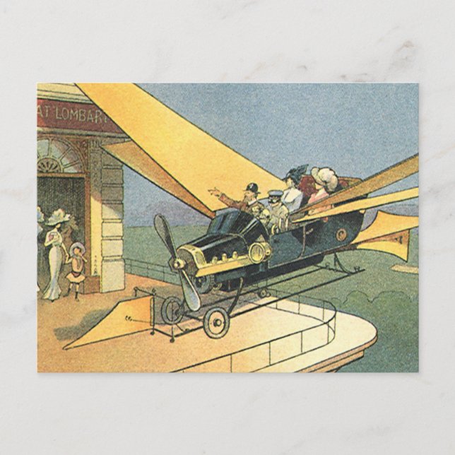 Carte Postale Voiture convertible Steampunk de science-fiction v (Devant)